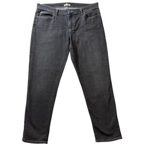 Eileen Fisher Organic Cotton Dark Wash Straight Leg Jeans Womens 12